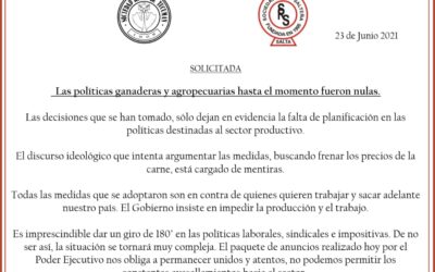 Las políticas ganaderas y agropecuarias hasta el momento fueron nulas.