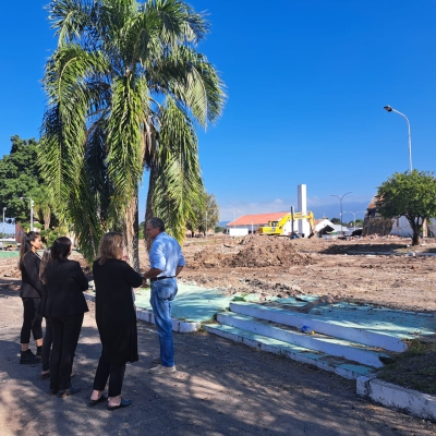 Avanzan las obras de parquización y remodelación del predio