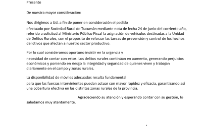 Solicitamos reforzar la Unidad de Delitos Rurales